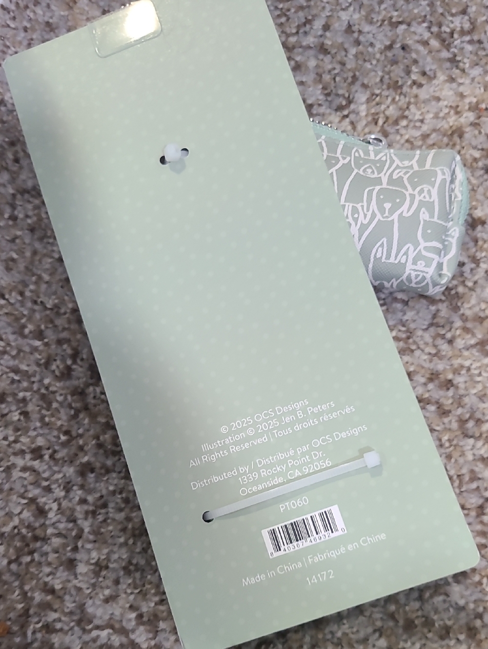 OCS Designs Mint Green Dog Waste Bag Holder with Clip - Picture 6 of 6